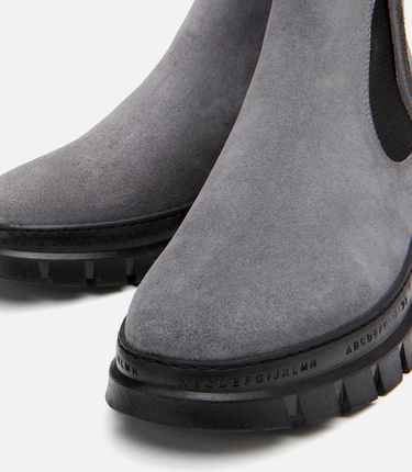  Erkek Süet Deri Gri Chealse Bot