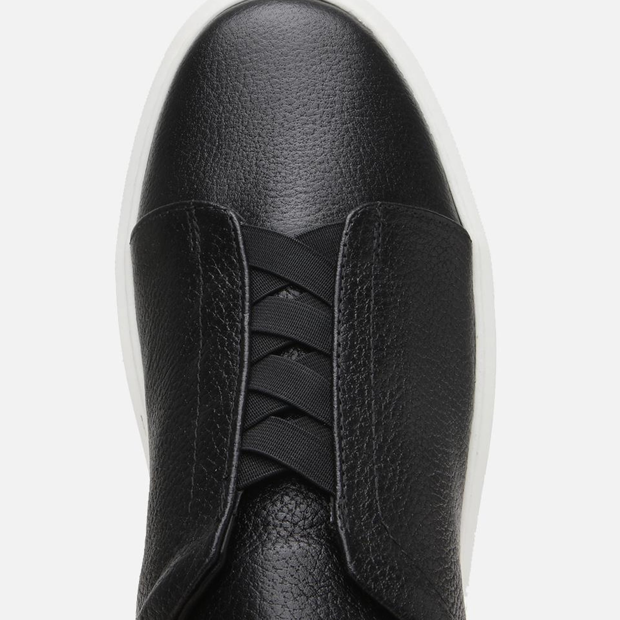 Erkek Deri Siyah Lastik Detaylı Spor Ayakkabı