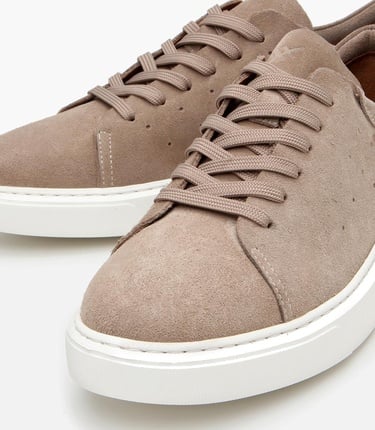  Erkek Süet Deri Bej Hafif Tabanlı Spor Ayakkabı