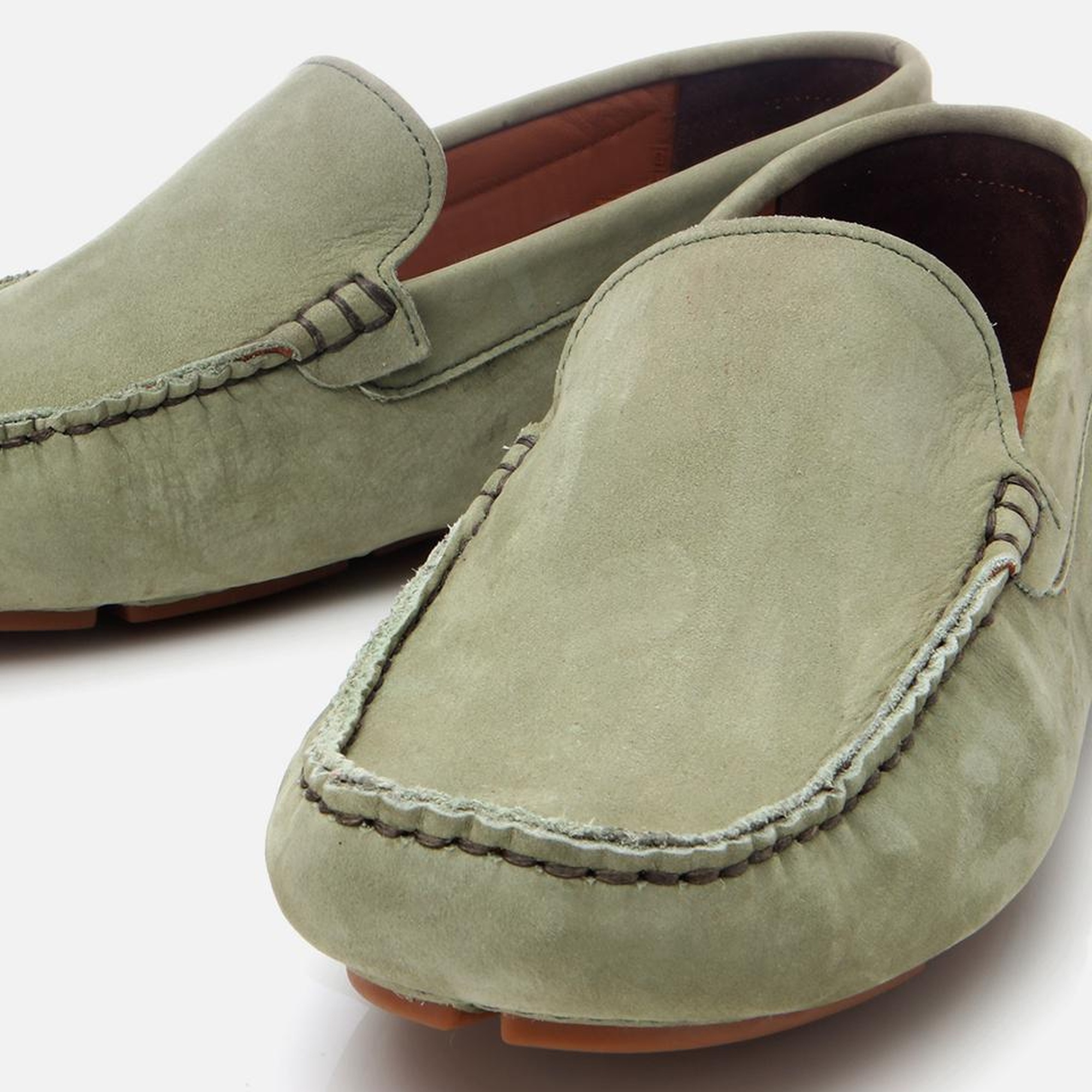 Erkek Nubuk Deri Yeşil  Hafif Tabanlı Günlük Loafer