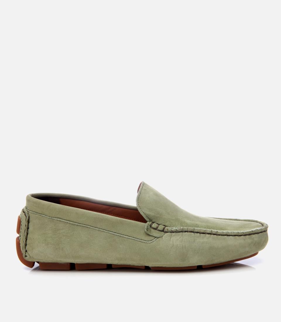  Erkek Nubuk Deri Yeşil  Hafif Tabanlı Günlük Loafer
