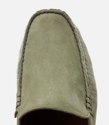  Erkek Nubuk Deri Yeşil  Hafif Tabanlı Günlük Loafer