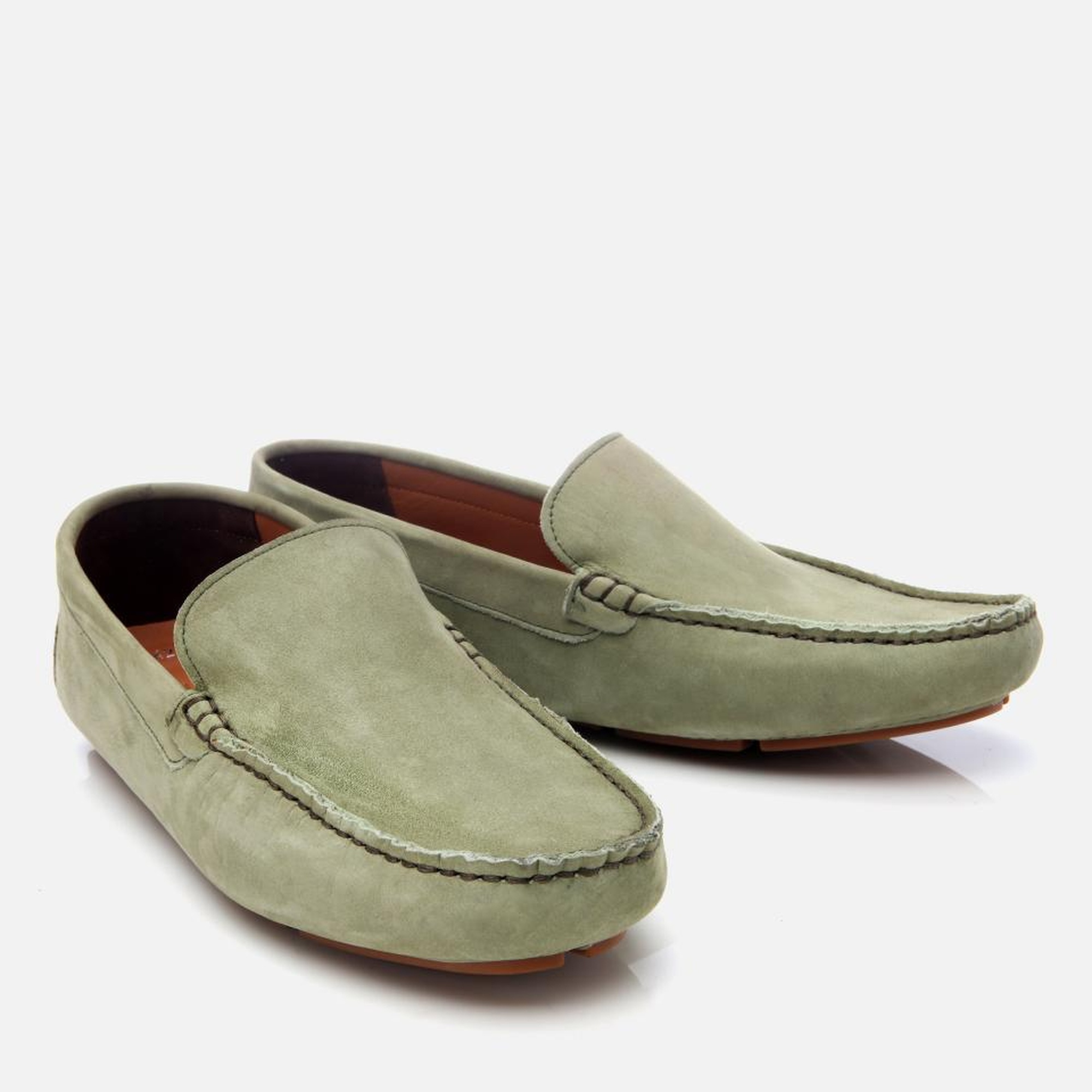 Erkek Nubuk Deri Yeşil  Hafif Tabanlı Günlük Loafer