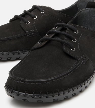  Erkek Nubuk Deri Siyah Rahat Günlük Loafer