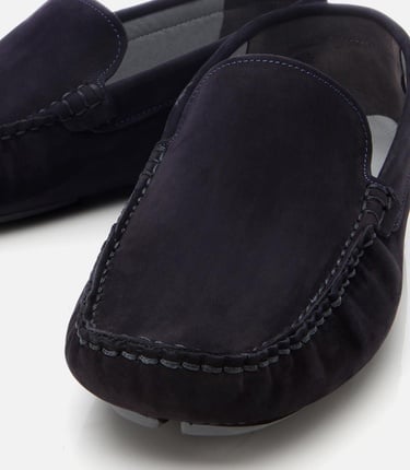  Erkek Nubuk Deri Lacivert Hafif Tabanlı Günlük Loafer