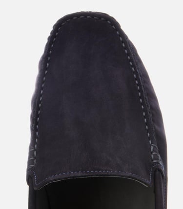  Erkek Nubuk Deri Lacivert Hafif Tabanlı Günlük Loafer