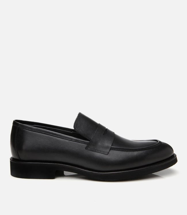  Erkek Deri Siyah Hafif Tabanlı Loafer
