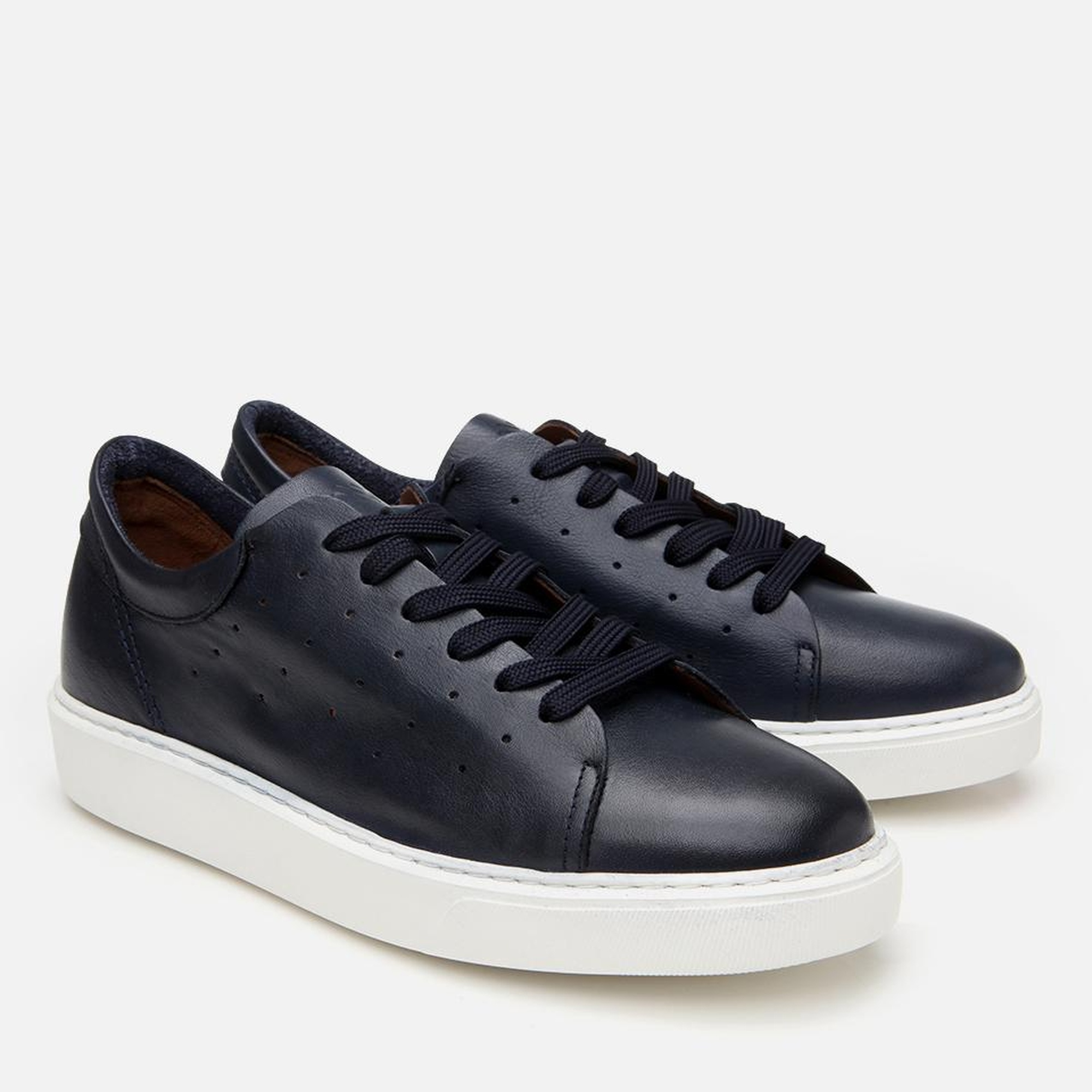 Erkek Deri Lacivert Hafif Tabanlı Spor Ayakkabı