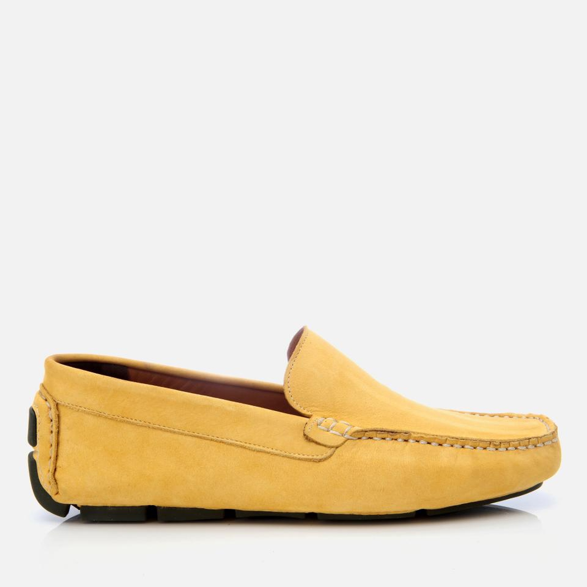 Erkek Nubuk Deri Sarı Hafif Tabanlı Günlük Loafer