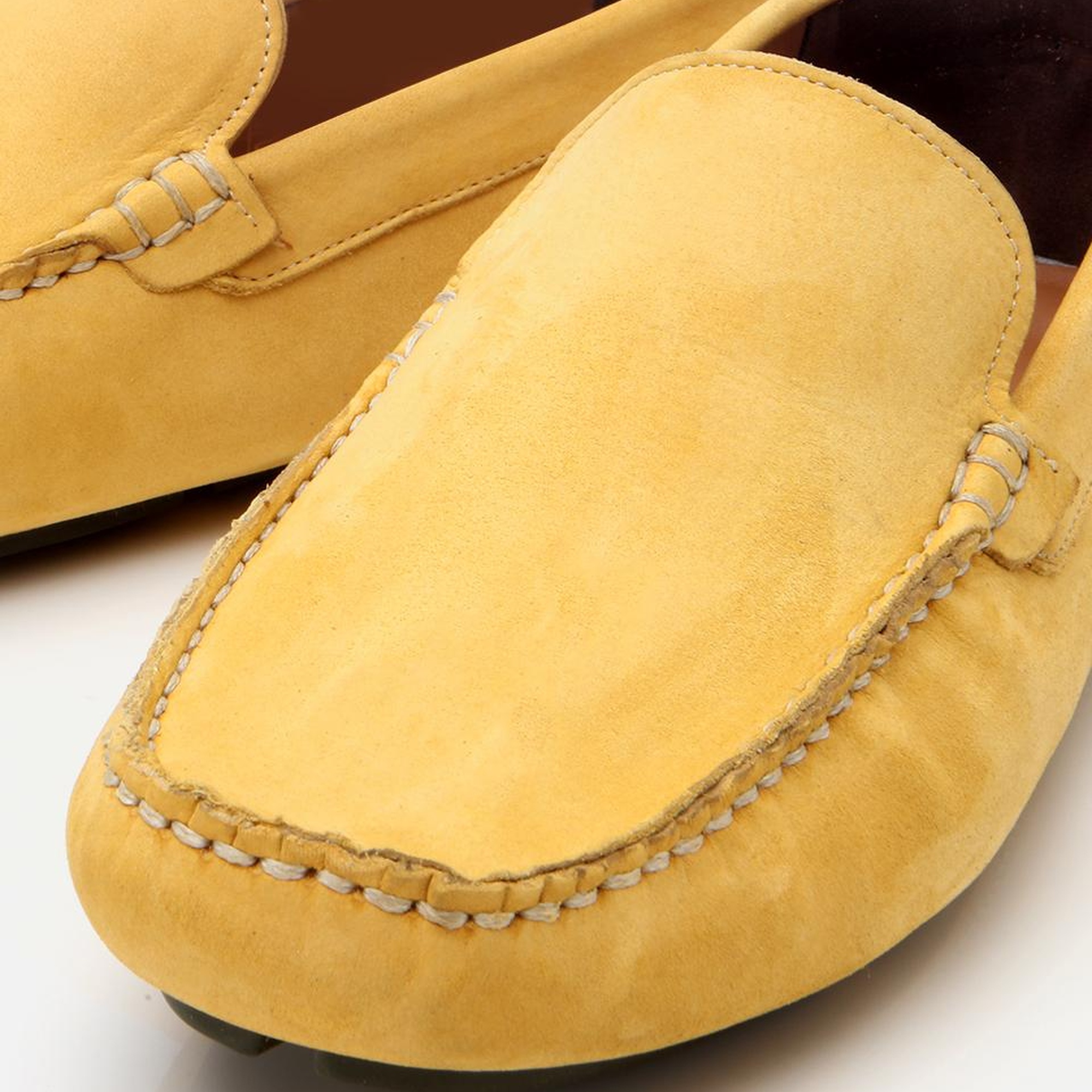 Erkek Nubuk Deri Sarı Hafif Tabanlı Günlük Loafer