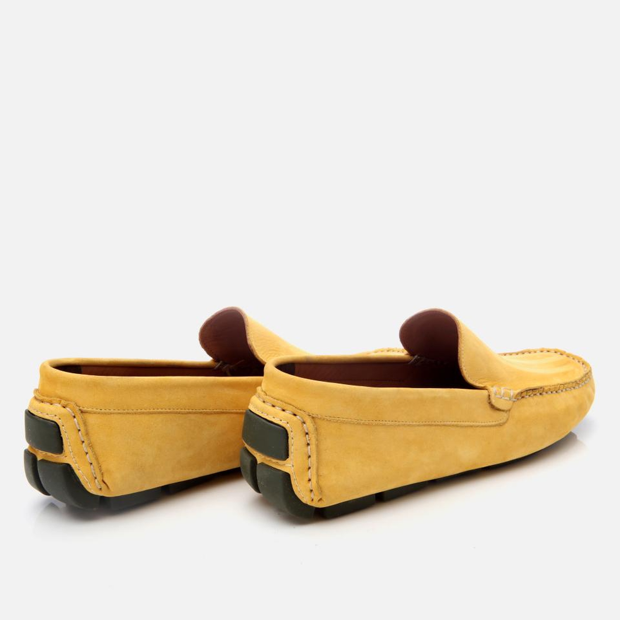 Erkek Nubuk Deri Sarı Hafif Tabanlı Günlük Loafer