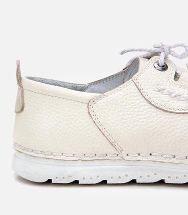  Erkek Deri Krem Comfort Düz Ayakkabı