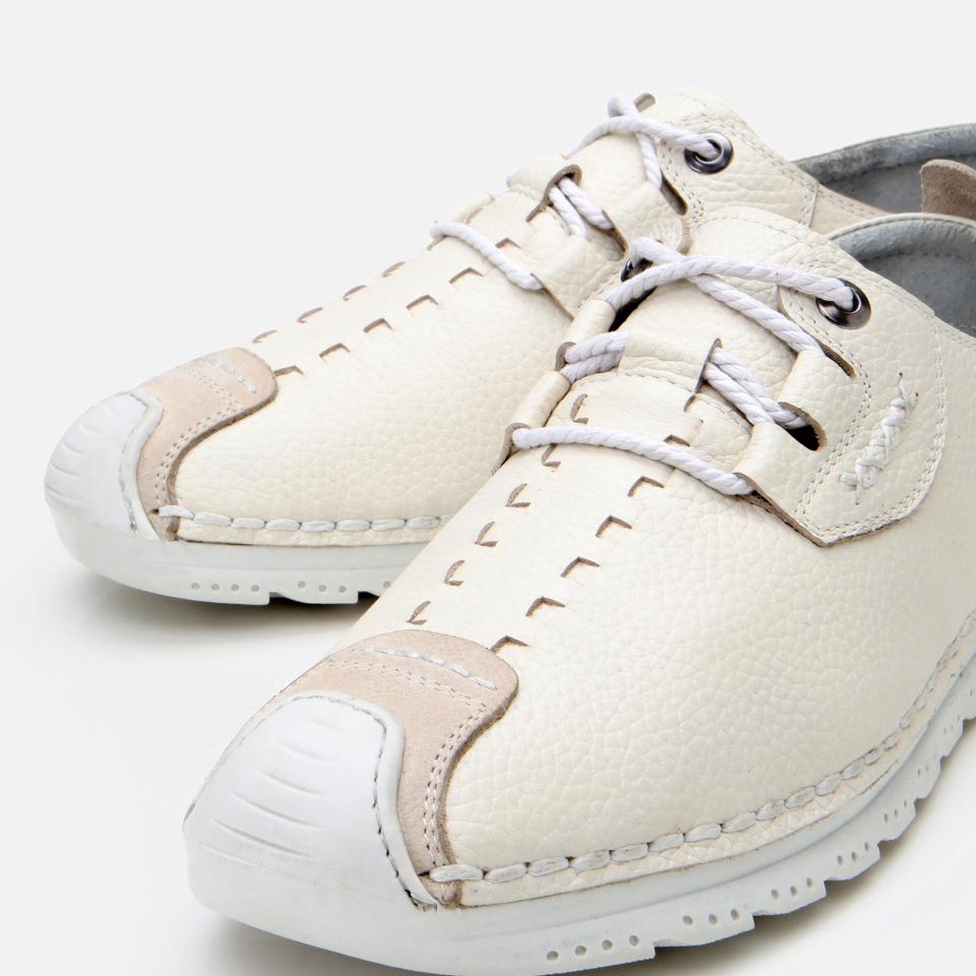 Erkek Deri Krem Comfort Düz Ayakkabı