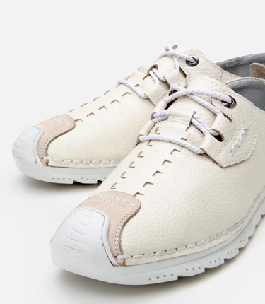  Erkek Deri Krem Comfort Düz Ayakkabı