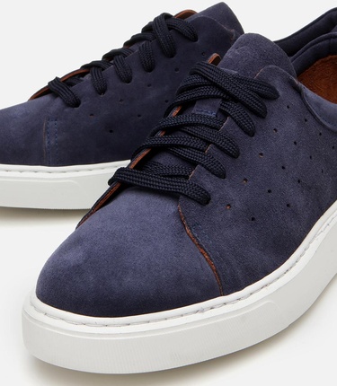  Erkek Süet Deri Lacivert Hafif Tabanlı Spor Ayakkabı
