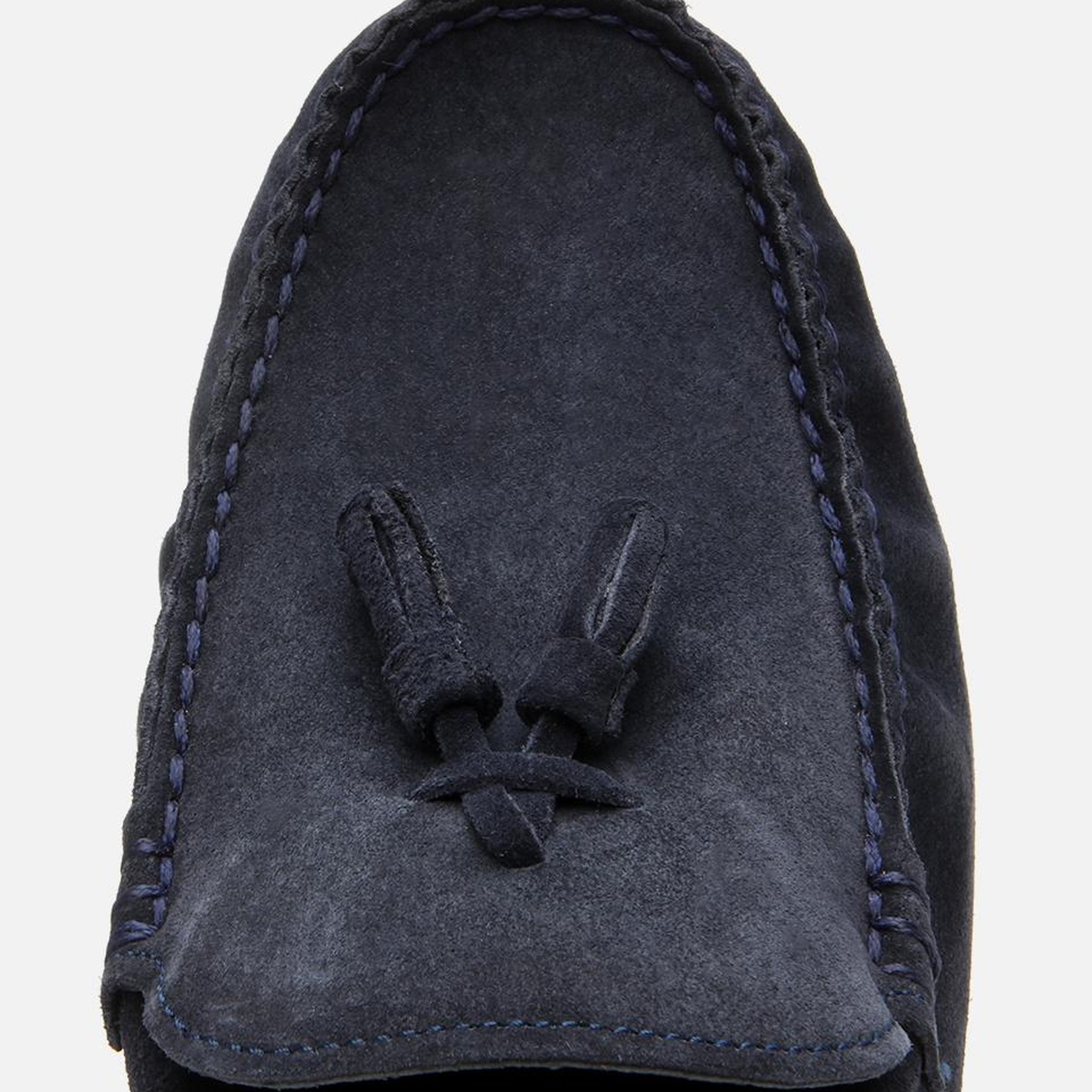 Erkek Süet Deri Lacivert Püskül Detaylı Günlük Loafer