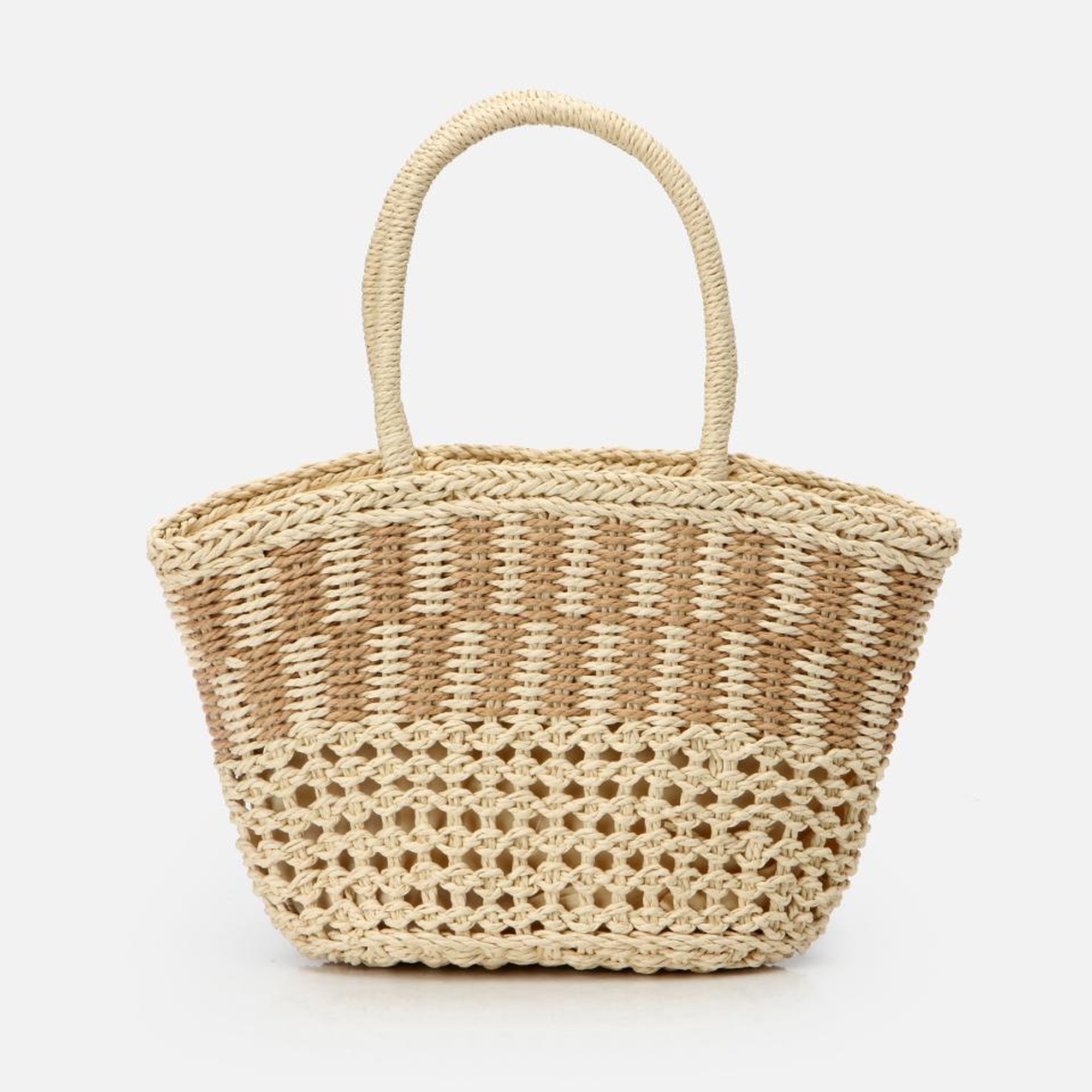 Kadın Hasır Bej Omuz Çantası