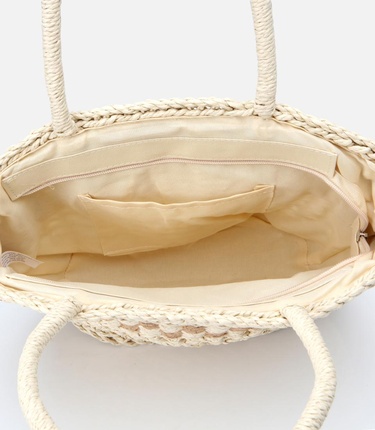  Kadın Hasır Bej Omuz Çantası