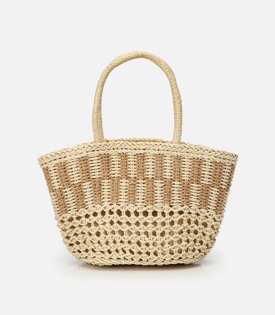  Kadın Hasır Bej Omuz Çantası