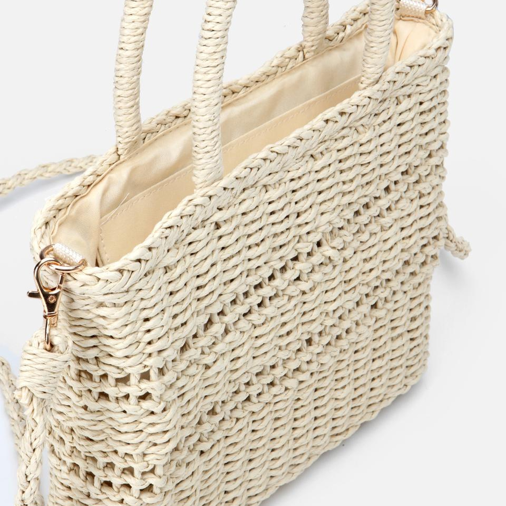 Kadın Hasır Bej Omuz Çantası