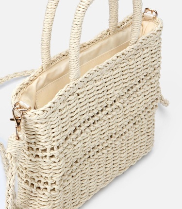  Kadın Hasır Bej Omuz Çantası