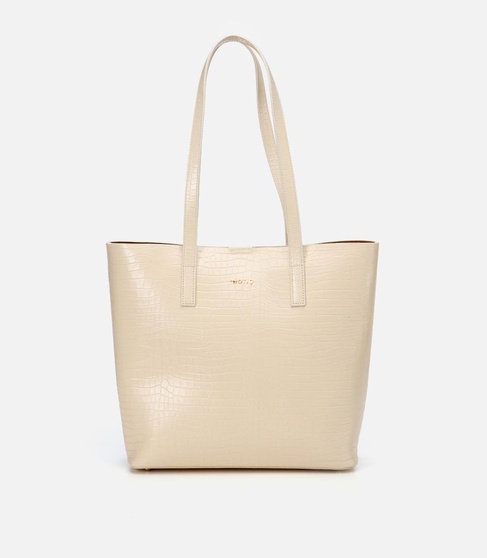  Kadın Deri Ekru Çıkarılabilir Portföy Çantalı Tote Çanta