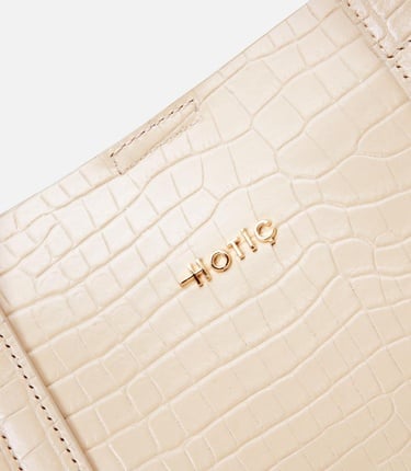  Kadın Deri Ekru Çıkarılabilir Portföy Çantalı Tote Çanta