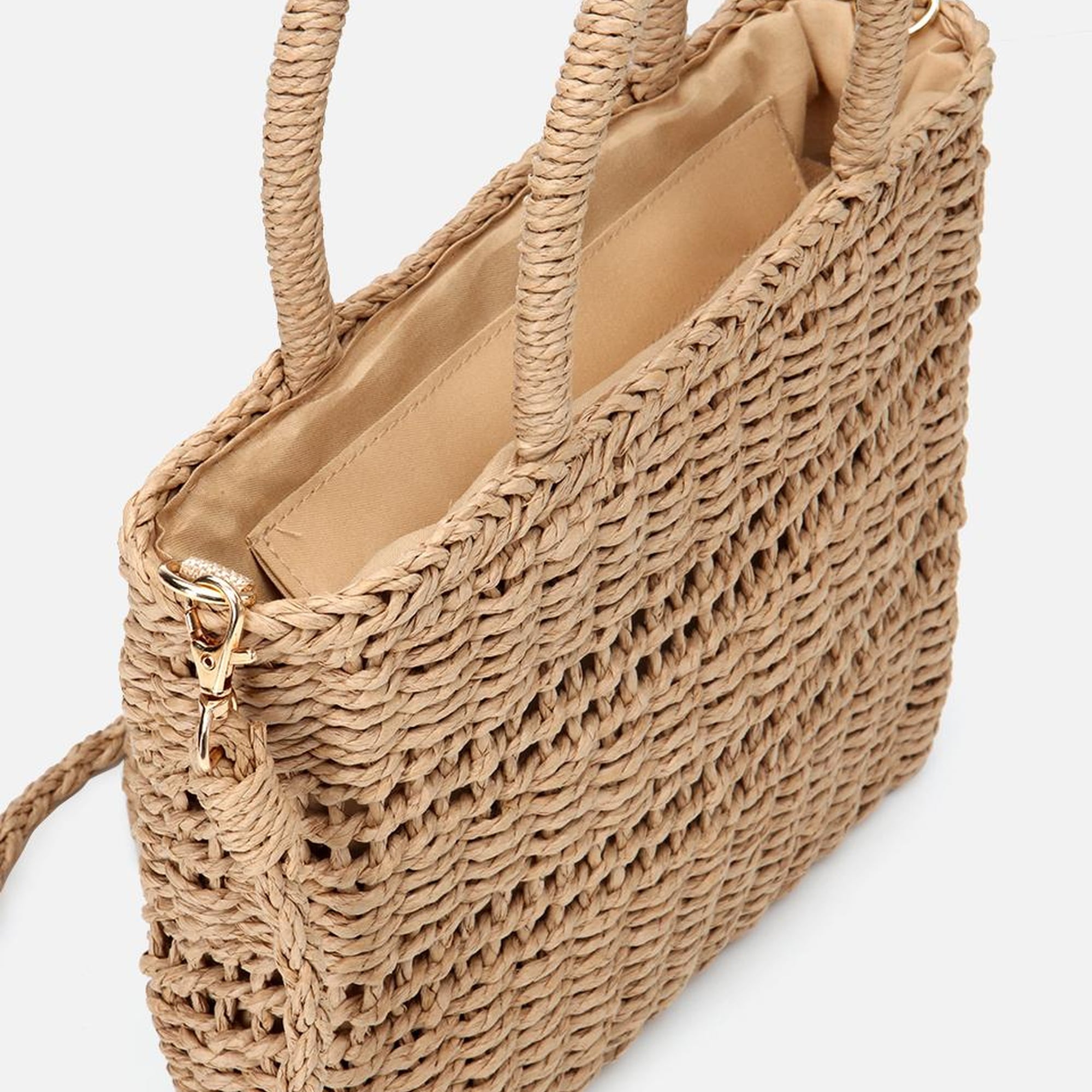 Kadın Hasır Kahverengi Omuz Çantası