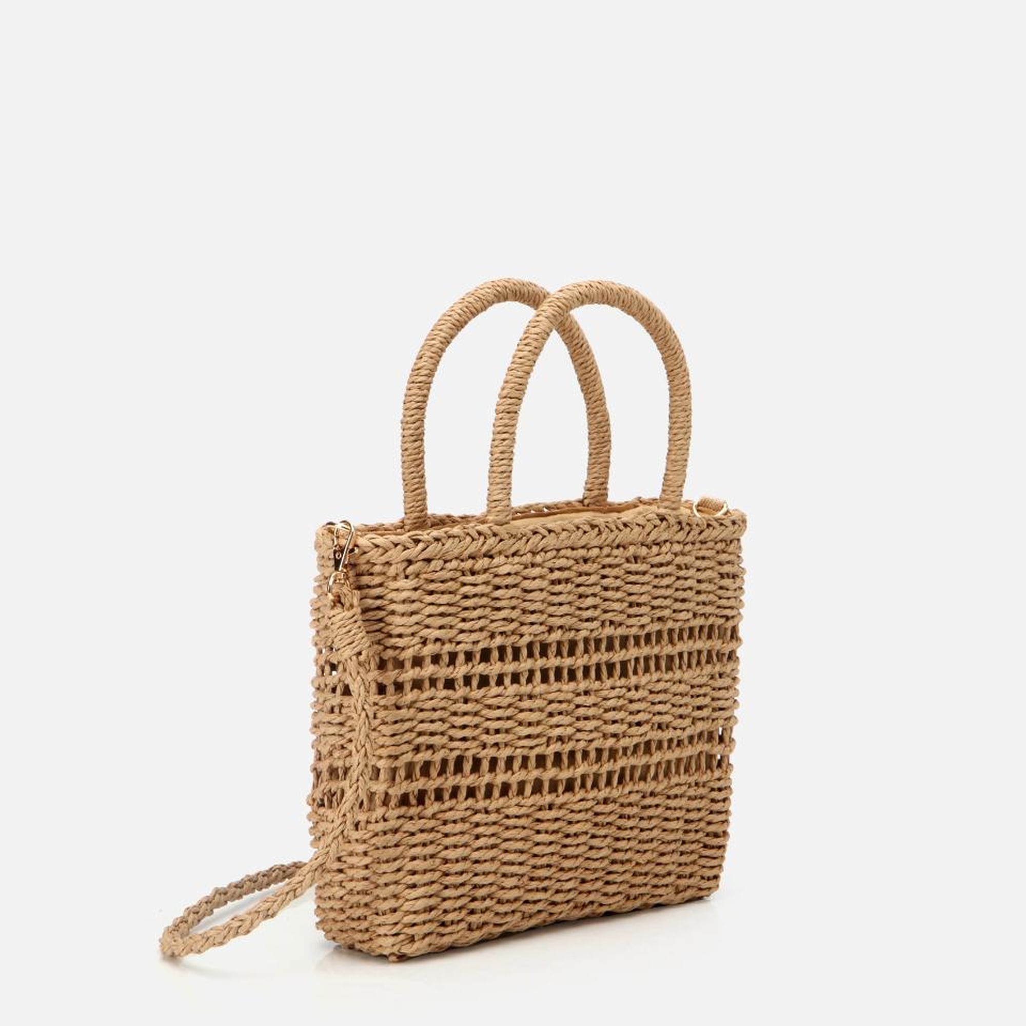 Kadın Hasır Kahverengi Omuz Çantası