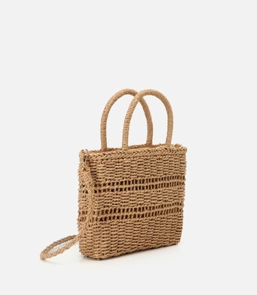  Kadın Hasır Kahverengi Omuz Çantası