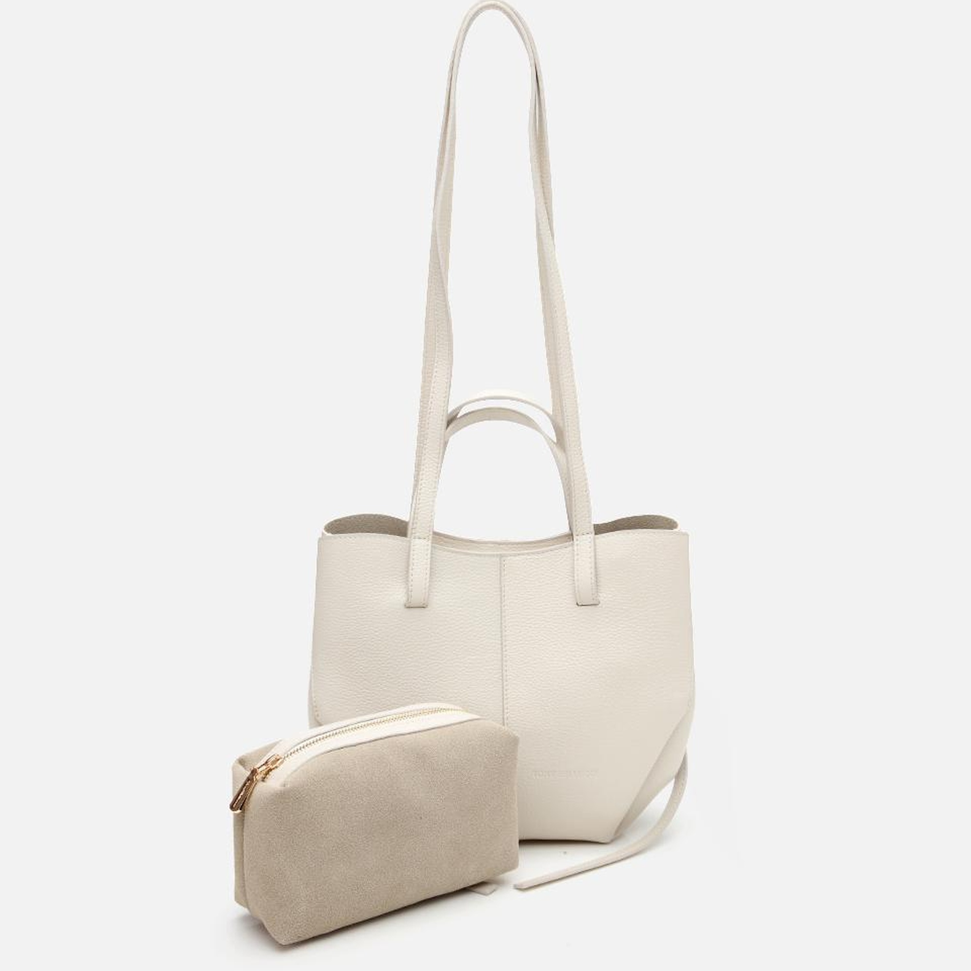 Kadın Deri Ekru Tote Çanta