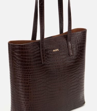  Kadın Deri Kahverengi Çıkarılabilir Portföy Çantalı Tote Çanta