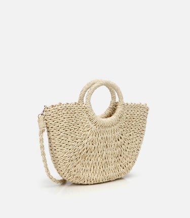  Kadın Ekru Hasır Omuz Çantası