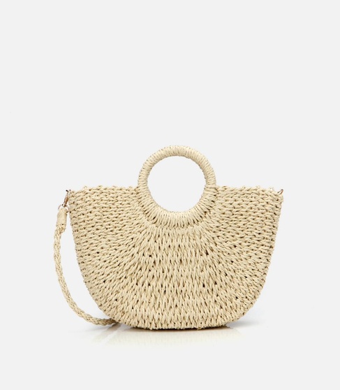  Kadın Ekru Hasır Omuz Çantası