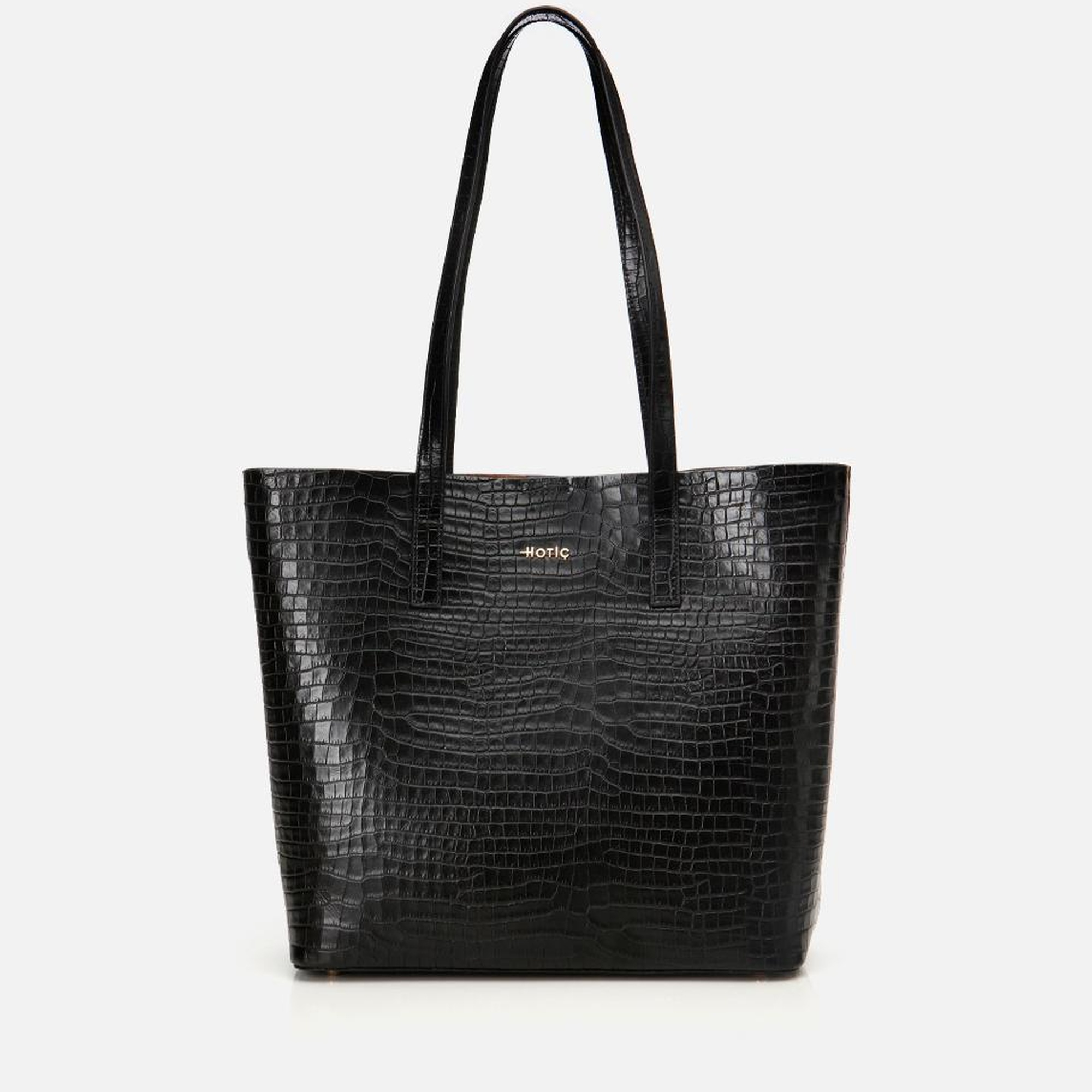 Kadın Deri Siyah Çıkarılabilir Portföy Çantalı Tote Çanta