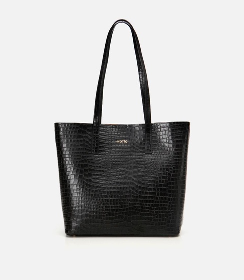  Kadın Deri Siyah Çıkarılabilir Portföy Çantalı Tote Çanta