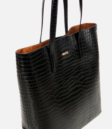  Kadın Deri Siyah Çıkarılabilir Portföy Çantalı Tote Çanta