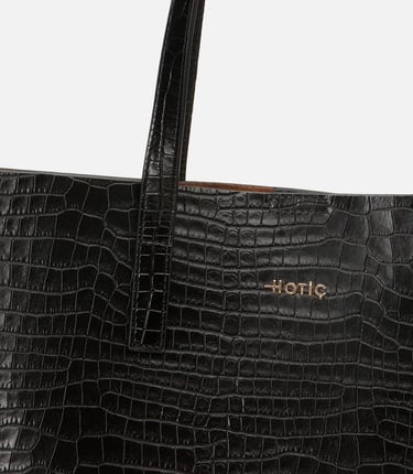  Kadın Deri Siyah Çıkarılabilir Portföy Çantalı Tote Çanta