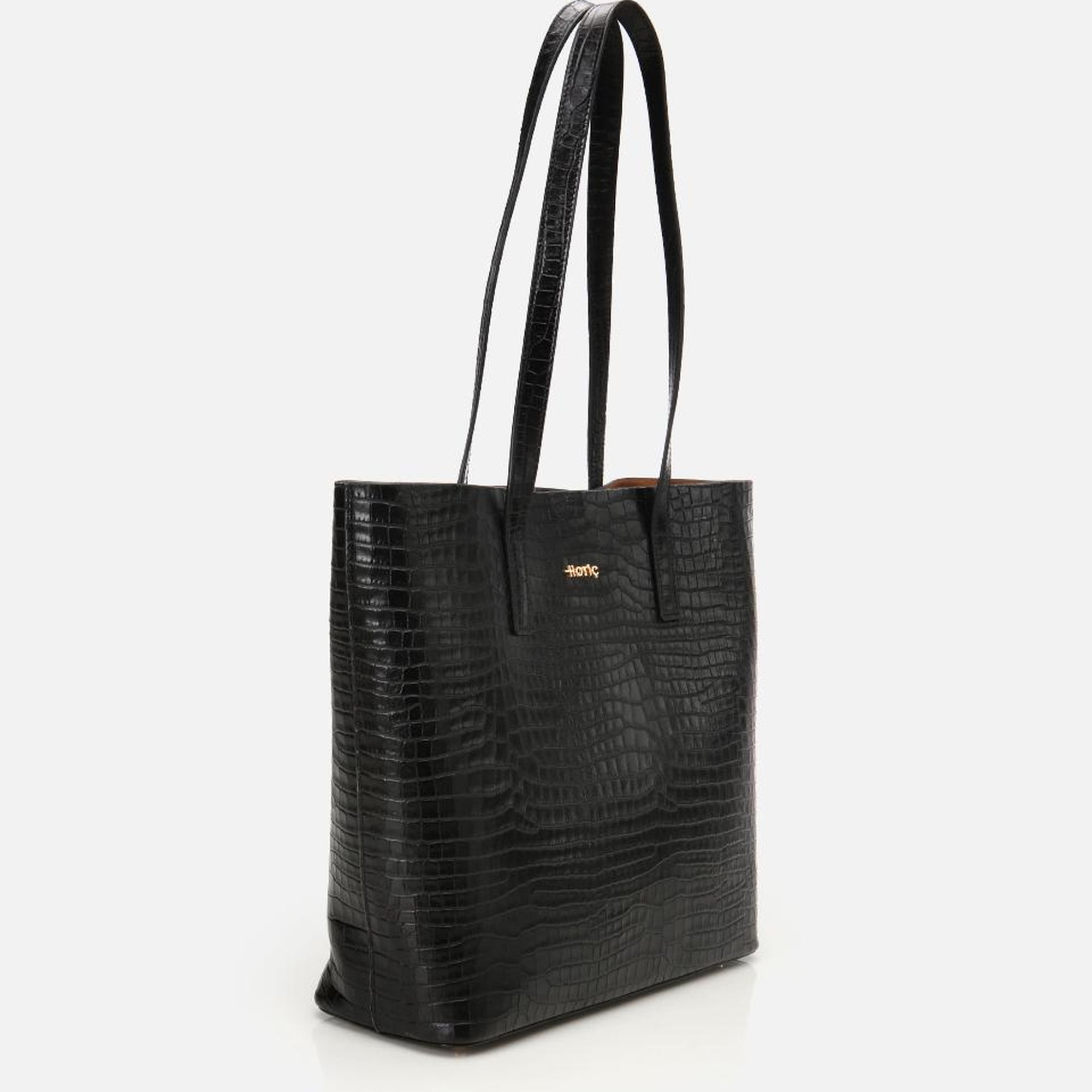 Kadın Deri Siyah Çıkarılabilir Portföy Çantalı Tote Çanta