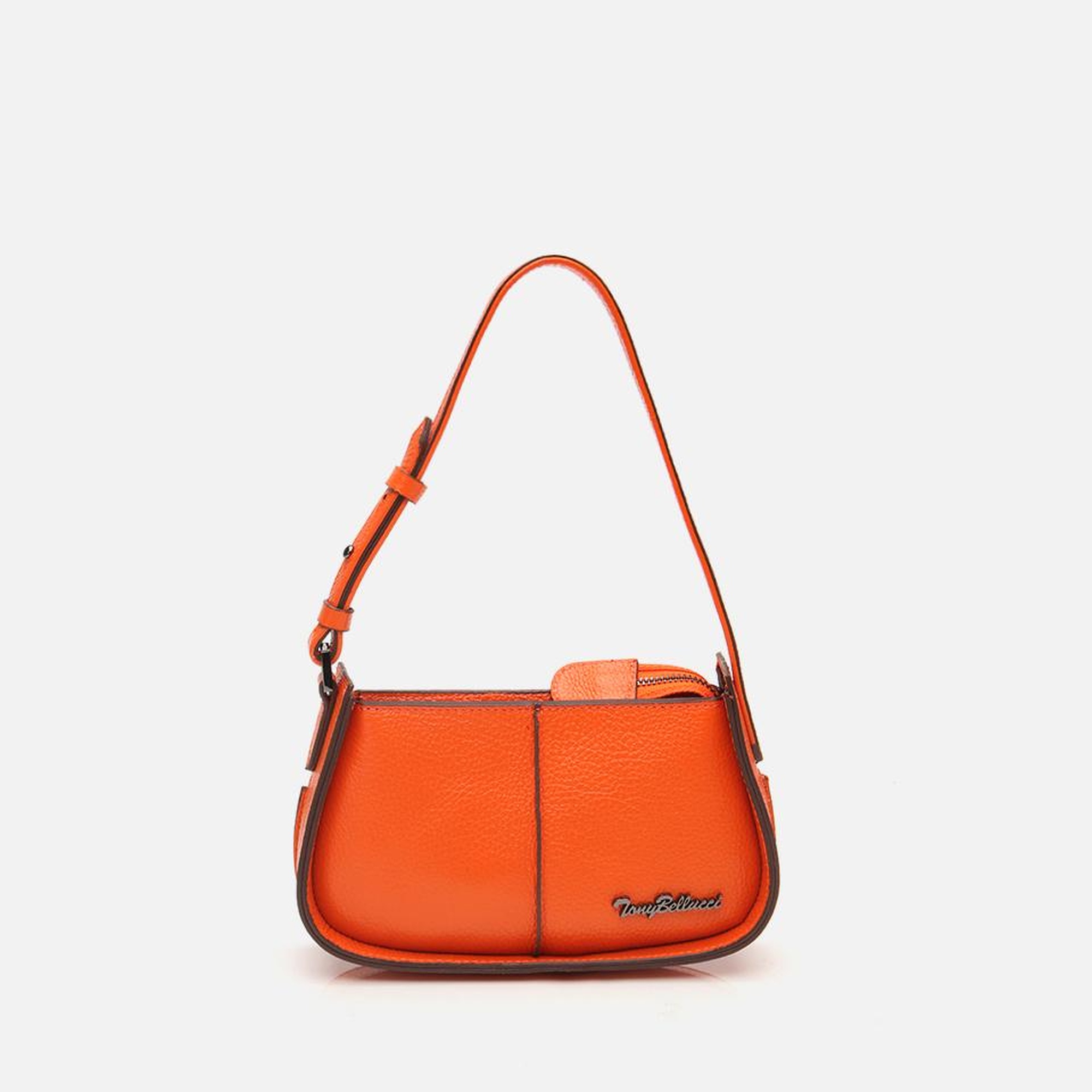 Kadın Deri Turuncu Ayarlanabilir Askılı Mini Çanta