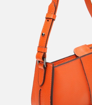  Kadın Deri Turuncu Ayarlanabilir Askılı Mini Çanta