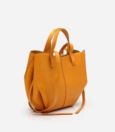  Kadın Deri Sarı Tote Çanta