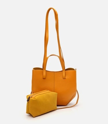  Kadın Deri Sarı Tote Çanta