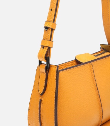  Kadın Deri Sarı Ayarlanabilir Askılı Mini Çanta