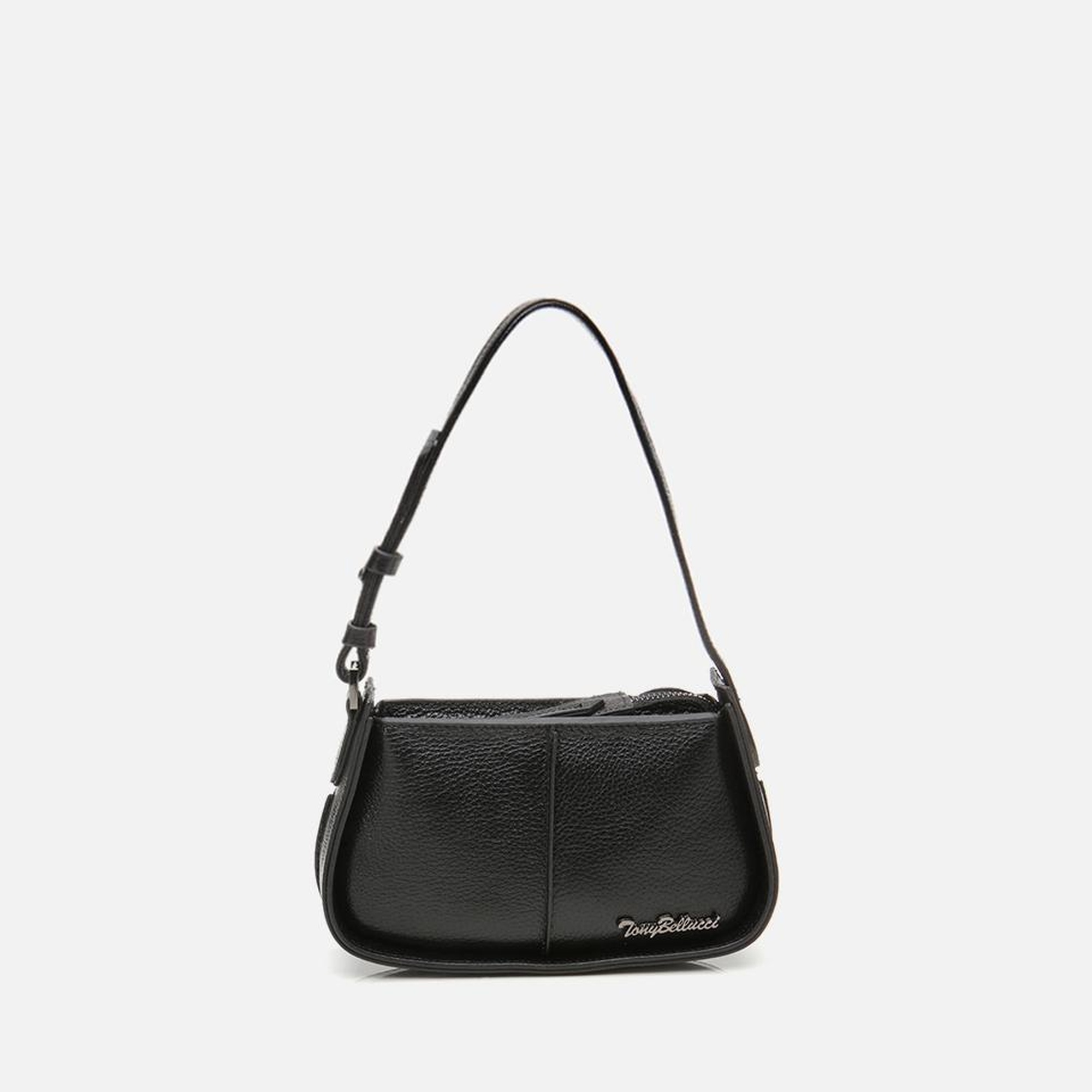 Kadın Deri Siyah Ayarlanabilir Askılı Mini Çanta