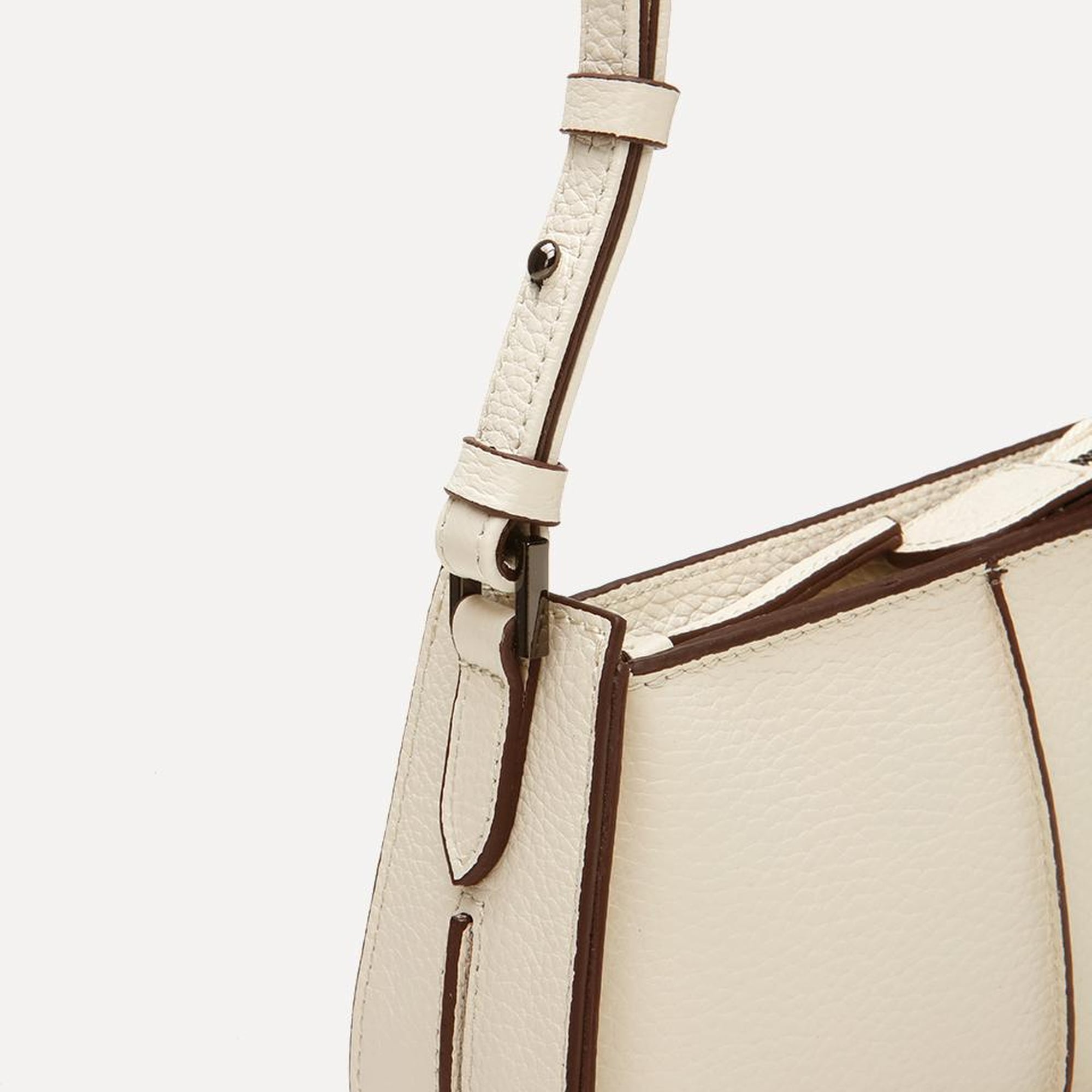 Kadın Deri Ekru Ayarlanabilir Askılı Mini Çanta