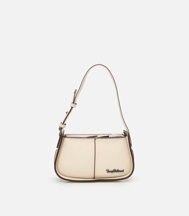  Kadın Deri Ekru Ayarlanabilir Askılı Mini Çanta