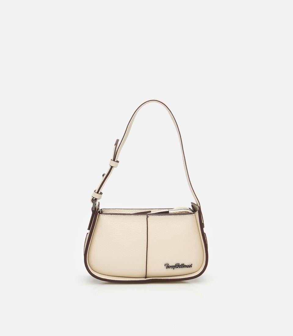  Kadın Deri Ekru Ayarlanabilir Askılı Mini Çanta