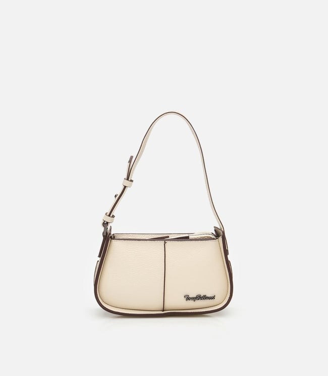  Kadın Deri Ekru Ayarlanabilir Askılı Mini Çanta