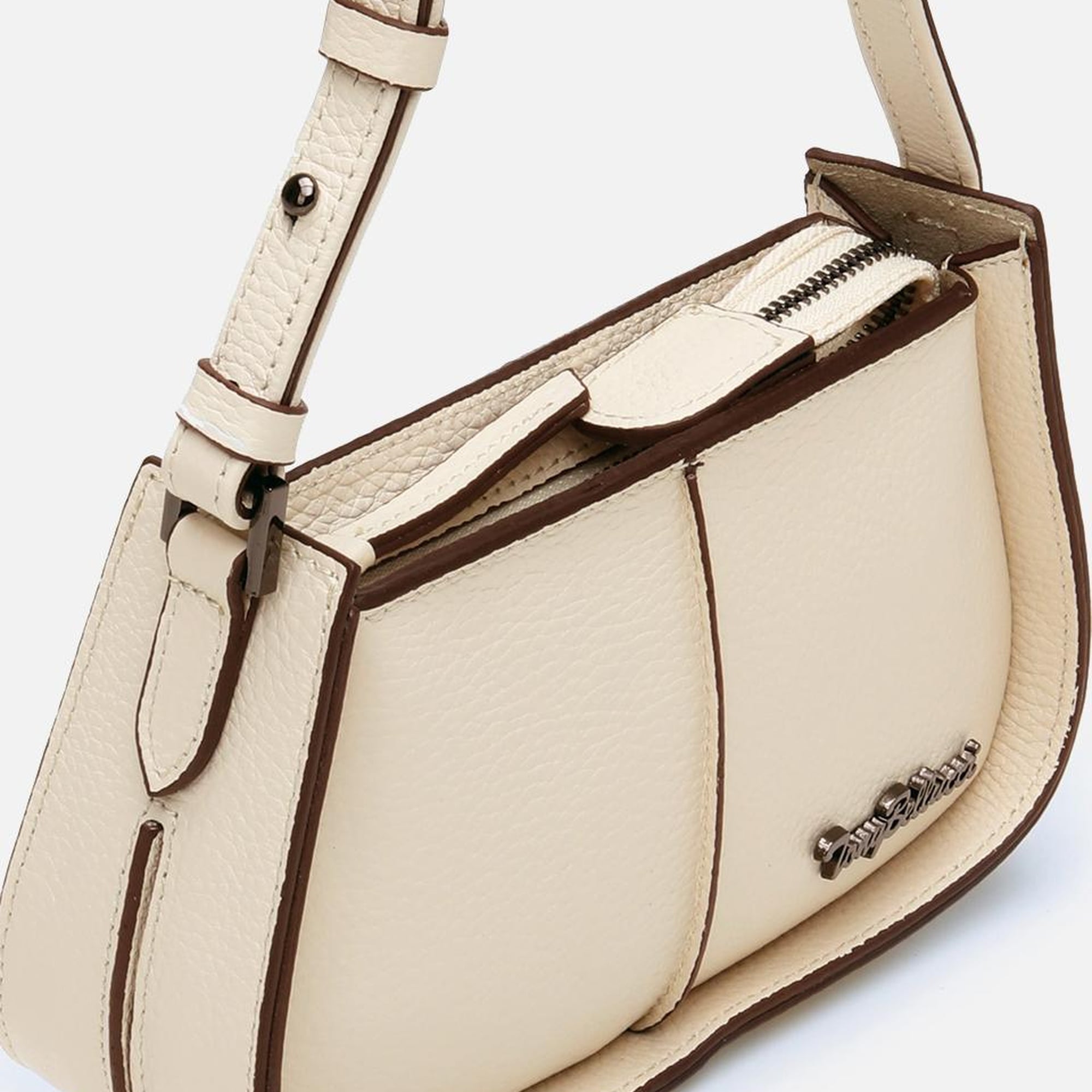 Kadın Deri Ekru Ayarlanabilir Askılı Mini Çanta